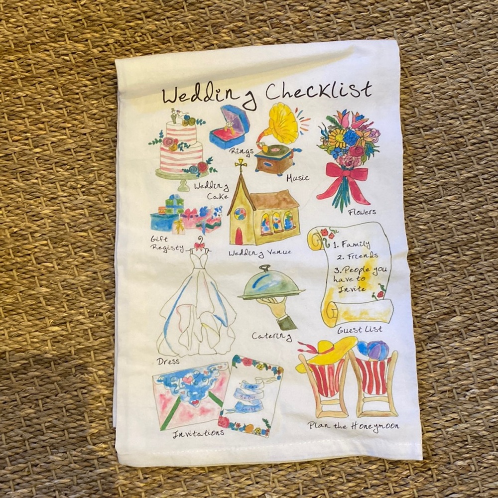 Cute wedding guest towel